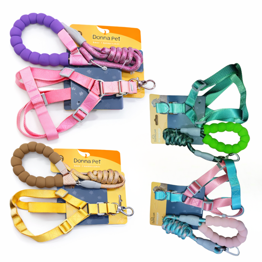 Reflective No-Pull Dog Harness & Leash Set with Padded Handle | Adjustable Breathable Vest Harness for Large Dogs