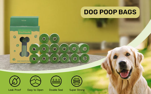 Poop Bags - Pack of 6 with Dispenser