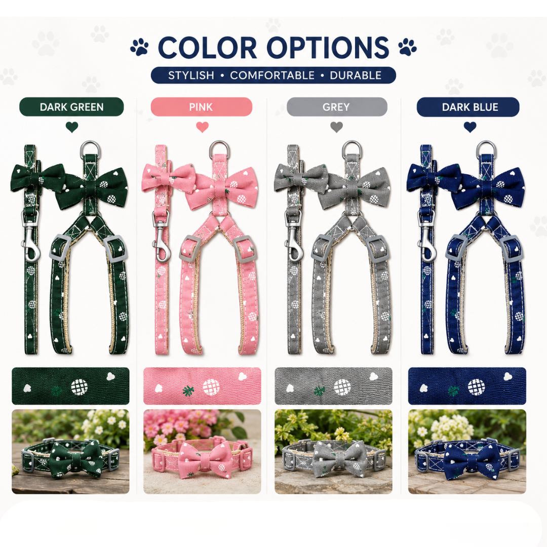 Colours options for Adjustable Cat Leash with Harness