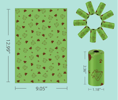 Poop Bags - Pack of 6 with Dispenser