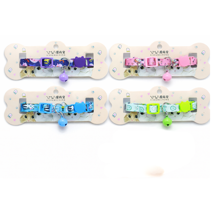 Showing Colour Options for Adjustable Cat Collar with Bell
