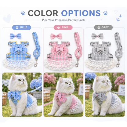 Showing Colour Options 
Cat Harness Dress with Leash