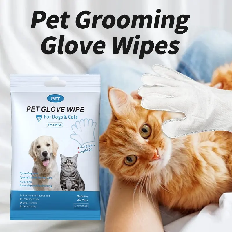 Pet Wipes Full Hand (Gloves) – 6 PCS Set of Thick Cleaning Gloves