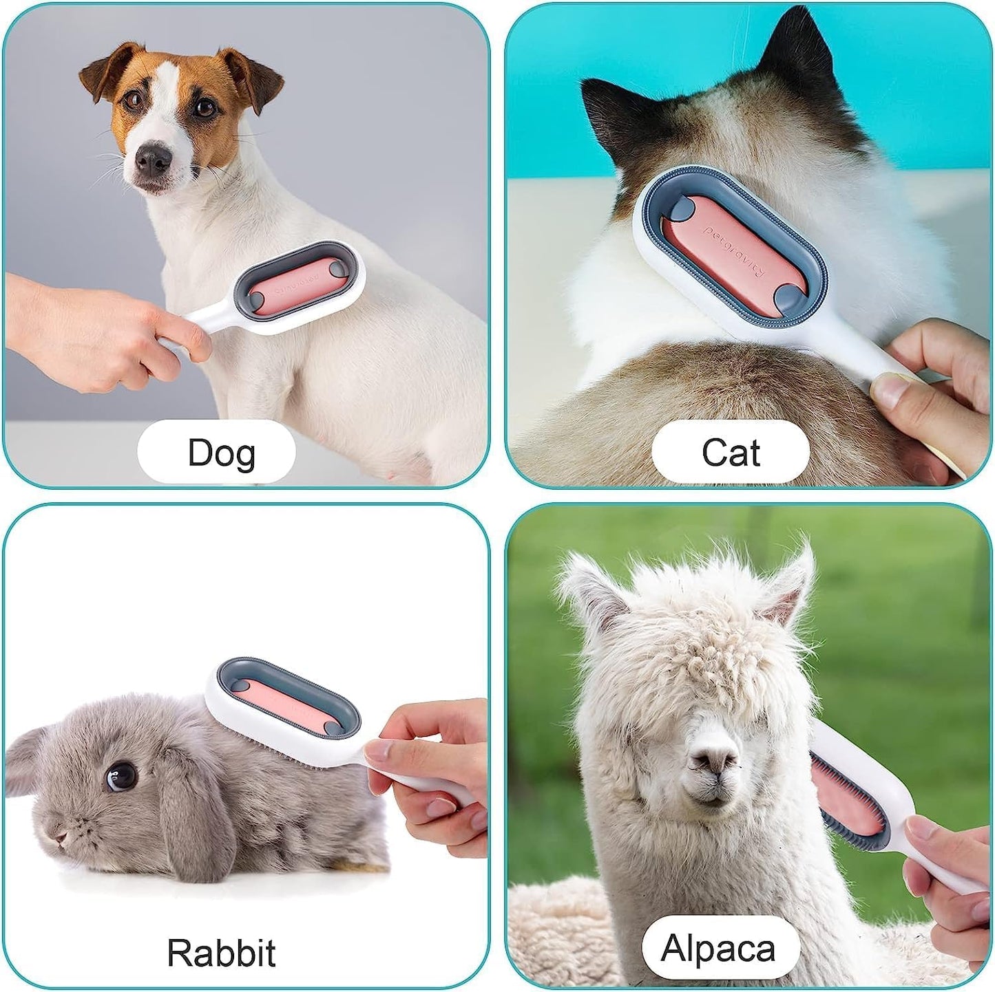 4 in 1 Universal Pet Knots Remover, Pet Cleaning Hair Removal Comb, Multifunctional Pet Hair Remover with Wet Wipes, Reusable Magic Hair Comb Dog Hair Brush Pet Hair Brushing Tool