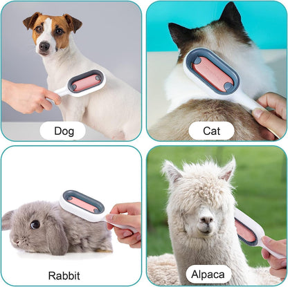 4 in 1 Universal Pet Knots Remover, Pet Cleaning Hair Removal Comb, Multifunctional Pet Hair Remover with Wet Wipes, Reusable Magic Hair Comb Dog Hair Brush Pet Hair Brushing Tool