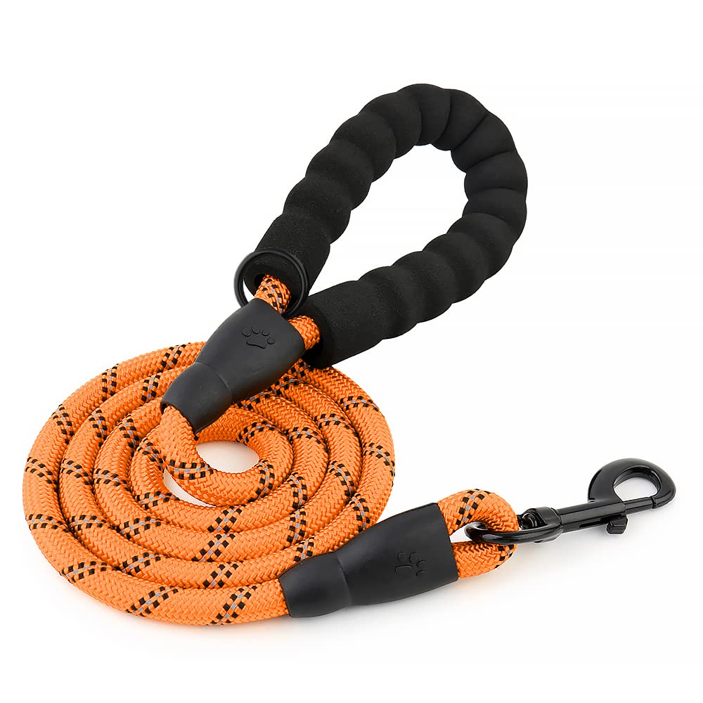 3M Reflective Leash for Dogs | Heavy Duty Dog Rope for Small to Large Dogs | Comfortable Padded Handle 5 Feet Dog Leash (Small - Suitable Upto (0-18KG), Black)