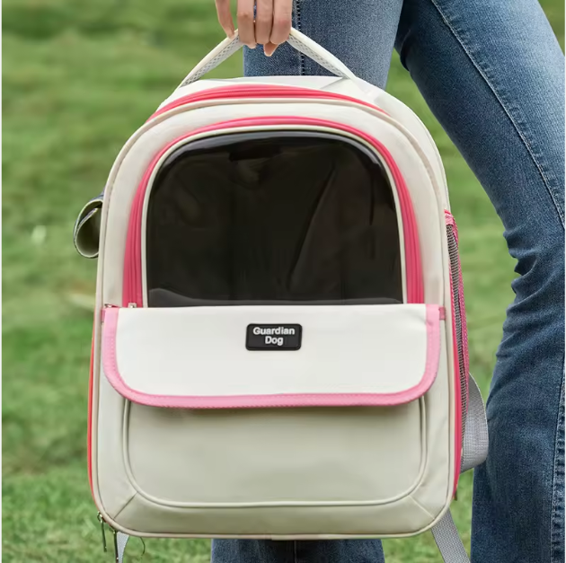 Breathable Pet Backpack Carrier with Side Opening | Large Space Cat & Small Dog Travel Bag | Durable Oxford Material Portable Pet Backpack