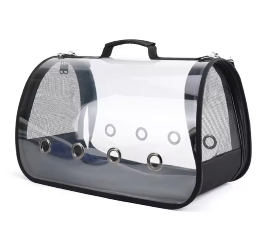 Transparent Cat Carrier Bag | Breathable Hard Shell Pet Travel Bag with Shoulder Strap | Stylish Portable Cat & Small Pet Carrier for Outdoor Travel