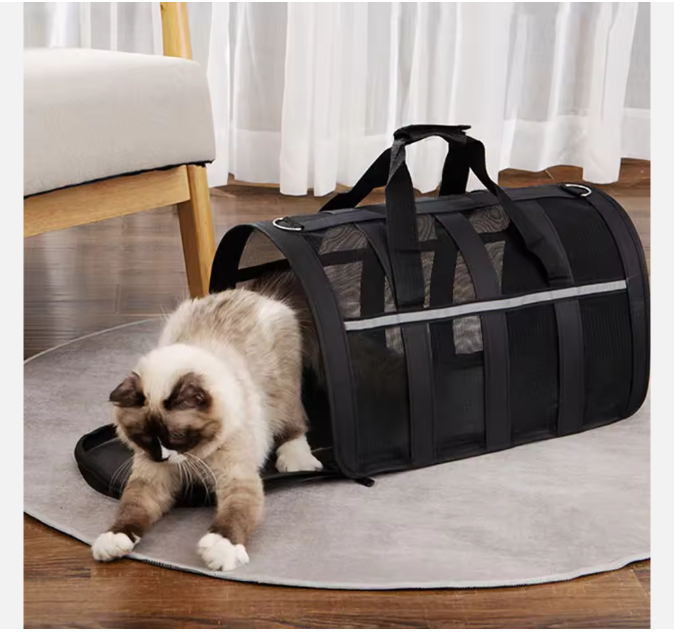 Soft-Sided Pet Carrier Backpack & Crossbody Bag | Breathable Cat & Dog Travel Bag with Zipper | Lightweight Portable Carrier for Small Pets
