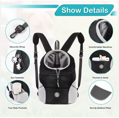 Luxury Pet Backpack Carrier | Breathable Cat & Dog Travel Backpack with Adjustable Straps | Comfortable Portable Pet Carrier for Outdoor Travel