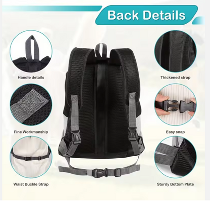 Luxury Pet Backpack Carrier | Breathable Cat & Dog Travel Backpack with Adjustable Straps | Comfortable Portable Pet Carrier for Outdoor Travel